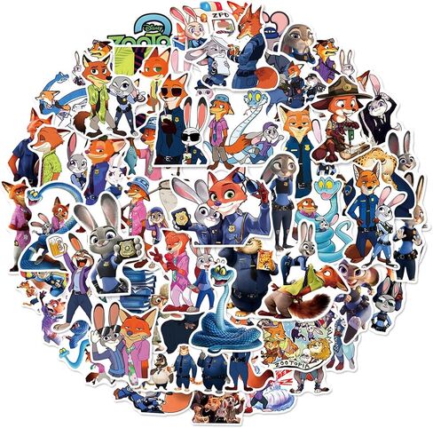Cool Zootopia 2 Stickers for Teens Adults, Cartoon Stickers for Water Bottles,Laptop,Birthday Party Supplies Party Decorations Party Favors in Kuwait