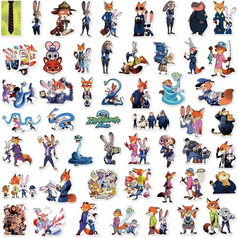 Cool Zootopia 2 Stickers for Teens Adults, Cartoon Stickers for Water Bottles,Laptop,Birthday Party Supplies Party Decorations Party Favors in Kuwait
