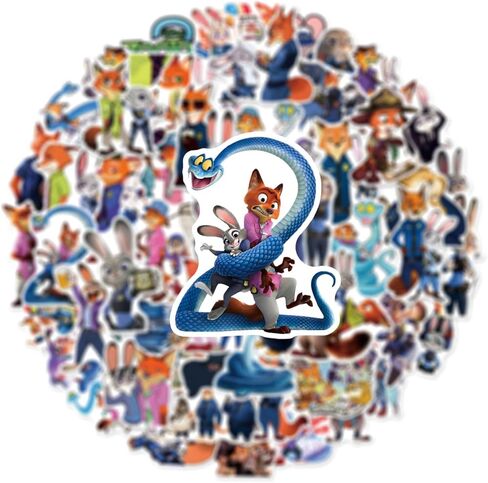 Cool Zootopia 2 Stickers for Teens Adults, Cartoon Stickers for Water Bottles,Laptop,Birthday Party Supplies Party Decorations Party Favors in Kuwait