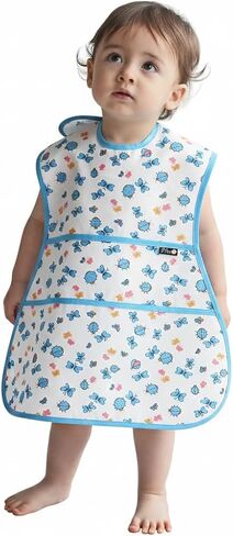 Plie Full Coverage Waterproof Feeding Bib for Toddlers – Extra Long Apron Bib for Mealtime, Self-Feeding, High Chairn in Saudi Arabia