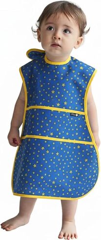 Plie Full Coverage Waterproof Feeding Bib for Toddlers – Extra Long Apron Bib for Mealtime, Self-Feeding, High Chairn in Saudi Arabia