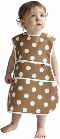 Plie Full Coverage Waterproof Feeding Bib for Toddlers – Extra Long Apron Bib for Mealtime, Self-Feeding, High Chairn in Saudi Arabia