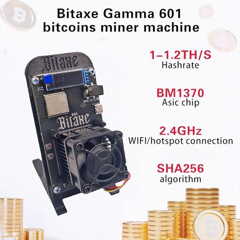 جهاز تعدين Bitaxe Gamma 601 Bitcoins BM1370 Asic Chip 1.2TH/s Solo Miner 18W كفاءة الطاقة 2.4G WiFi للاستخدام المنزلي BTC Miner Low Noice Crypto Miner يتضمن PSU مع مصدر مفتوح من Antminer in Kuwait