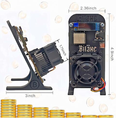 جهاز تعدين Bitaxe Gamma 601 Bitcoins BM1370 Asic Chip 1.2TH/s Solo Miner 18W كفاءة الطاقة 2.4G WiFi للاستخدام المنزلي BTC Miner Low Noice Crypto Miner يتضمن PSU مع مصدر مفتوح من Antminer in Kuwait