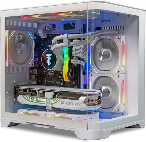 ViprTech Reaper 2.5 Liquid-Cooled PC - AMD Ryzen 7 8700F (5.0Ghz Turbo), AMD RX 9060 XT 16GB, 16GB DDR5 RAM, 1TB NVMe SSD, 800W Gold PSU, VR-Ready, WiFi BT, Win 11, Gaming Desktop Computer, Black in Saudi Arabia