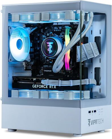 ViprTech Reaper 2.5 Liquid-Cooled PC - AMD Ryzen 7 8700F (5.0Ghz Turbo), AMD RX 9060 XT 16GB, 16GB DDR5 RAM, 1TB NVMe SSD, 800W Gold PSU, VR-Ready, WiFi BT, Win 11, Gaming Desktop Computer, Black in Saudi Arabia