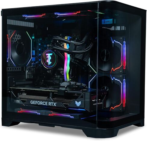 ViprTech Reaper 2.5 Liquid-Cooled PC - AMD Ryzen 7 8700F (5.0Ghz Turbo), AMD RX 9060 XT 16GB, 16GB DDR5 RAM, 1TB NVMe SSD, 800W Gold PSU, VR-Ready, WiFi BT, Win 11, Gaming Desktop Computer, Black in Saudi Arabia