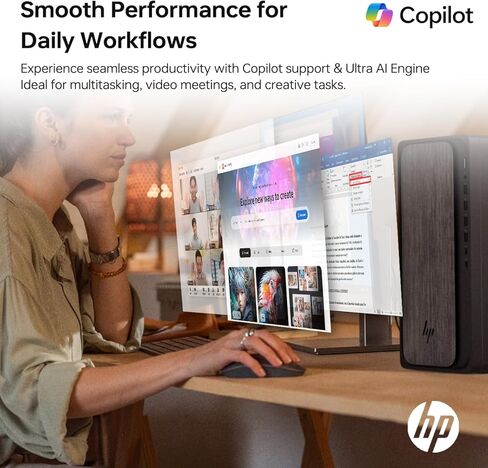 سطح المكتب البرجي HP OmniDesk M02 للمحترفين، أداء AMD Ryzen 7 8700G للإنتاجية وتعدد المهام، ذاكرة وصول عشوائي DDR5 سعة 64 جيجابايت، SSD 2 تيرابايت، W11P، لوحة المفاتيح اللاسلكية & M، حزمة مع محرك أقراص فلاش USB ADATA بسعة 64 جيجابايت in Kuwait