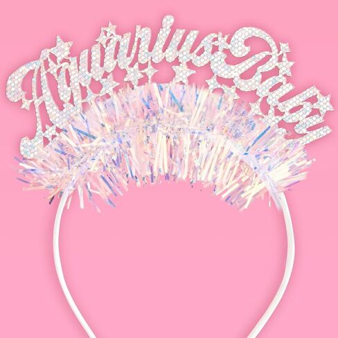 xo, Fetti Aquarius Baby Headband - Fits Adult + Child | Zodiac Hair Accessory, Horoscope Favor, Astrology Birthday Party Decorations in Saudi Arabia