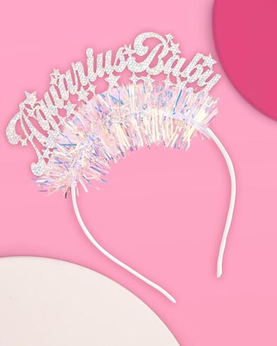 xo, Fetti Aquarius Baby Headband - Fits Adult + Child | Zodiac Hair Accessory, Horoscope Favor, Astrology Birthday Party Decorations in Saudi Arabia