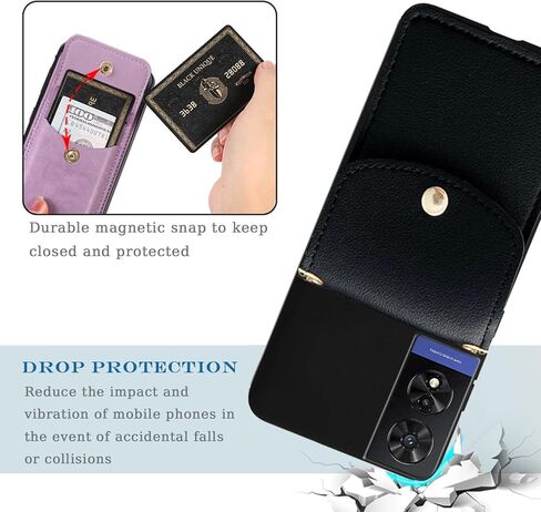 for TCL 50 XE 5G Case, TCL 50 XE NXTPAPER 5G Phone Case Wallet Back with Card Holder, PU Leather Case Crossbody Adjustable Detachable Lanyard Hands Free | Kickstand Shockproof Protective,Black in Saudi Arabia