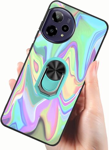 Compatible with Cricket Icon PRO 2026 Case Compatible for Cricket Icon Pro Soft TPU Cover with Built-in Metal Ring Holder Kickstand [Support Car Magnetic] Hands Free | Multi-Colored Art Wavy in Saudi Arabia
