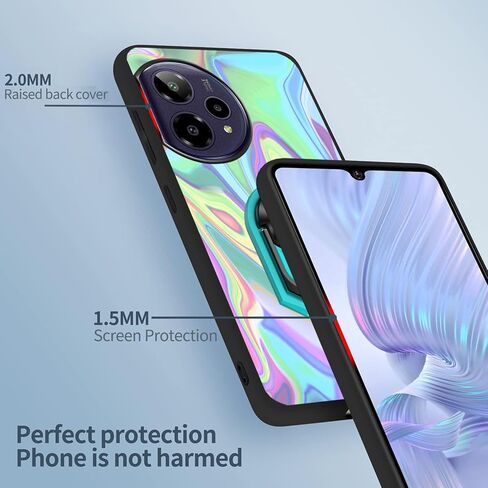Compatible with Cricket Icon PRO 2026 Case Compatible for Cricket Icon Pro Soft TPU Cover with Built-in Metal Ring Holder Kickstand [Support Car Magnetic] Hands Free | Multi-Colored Art Wavy in Saudi Arabia