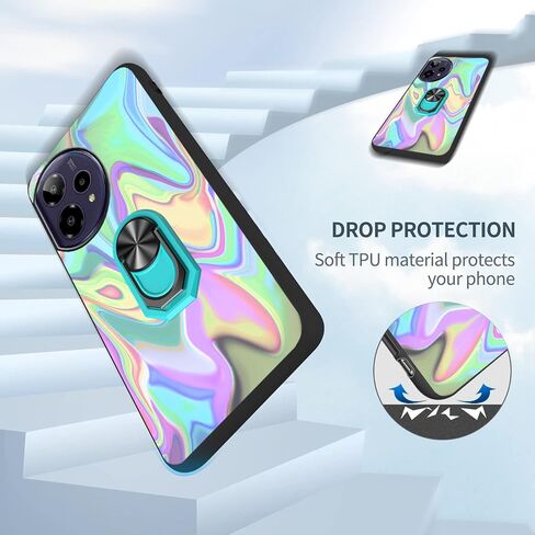 Compatible with Cricket Icon PRO 2026 Case Compatible for Cricket Icon Pro Soft TPU Cover with Built-in Metal Ring Holder Kickstand [Support Car Magnetic] Hands Free | Multi-Colored Art Wavy in Saudi Arabia
