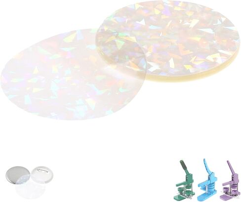 Beamnova 100 PCS Plastic Film for 58mm (2-1/4 in) صانعي الأزرار ، والأفلام الاستبدال الشفافة لمستلزمات دبوس الأزرار ، والغطاء والأسفل غير متضمن in Kuwait