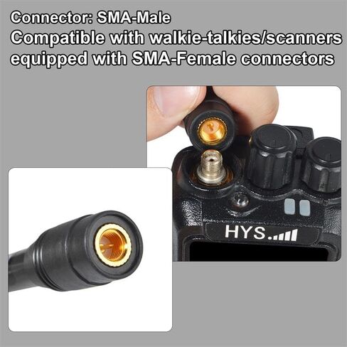 70-1000MHz Wide Band Telescopic Antenna SMA-Male Mobile Radio Antenna for TYT MD-UV380 MD-380 TH-UV3R TH-UV8000E YAESU VX-6R Kenwood 2-Way Radio HT Scanner in Saudi Arabia
