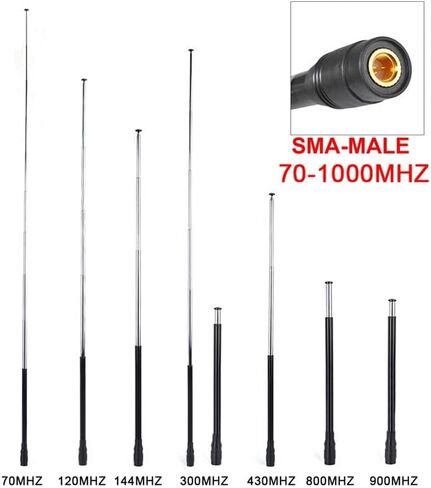 70-1000MHz Wide Band Telescopic Antenna SMA-Male Mobile Radio Antenna for TYT MD-UV380 MD-380 TH-UV3R TH-UV8000E YAESU VX-6R Kenwood 2-Way Radio HT Scanner in Saudi Arabia