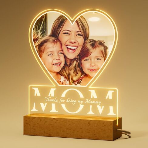 Bemaystar Custom Picture Frames with Photo - Personalized Gifts with Picture Frame, Customized Anniversary Birthday Gifts with Light for Women Men Mom Dad Her Him Girlfriend Boyfriend Couple in Saudi Arabia