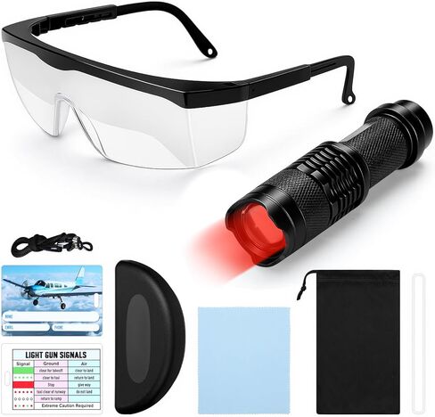 Aviation Flight Training Glasses with Red Light Flashlight Adjustable View Limiting Goggles Device with Box and Tag IFR Glasses Training Aviation for Pilot in Saudi Arabia