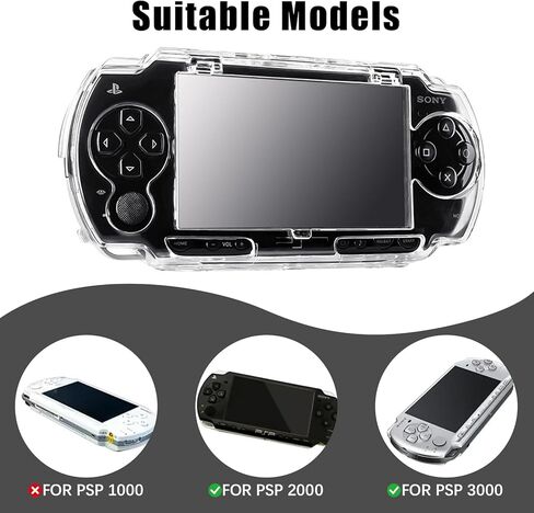 PSP Protective Shell, 1pc Protective Transparent Hard Case Universal Game Console Crystal Protective Cover Shell for PSP 2000 3000 in Saudi Arabia