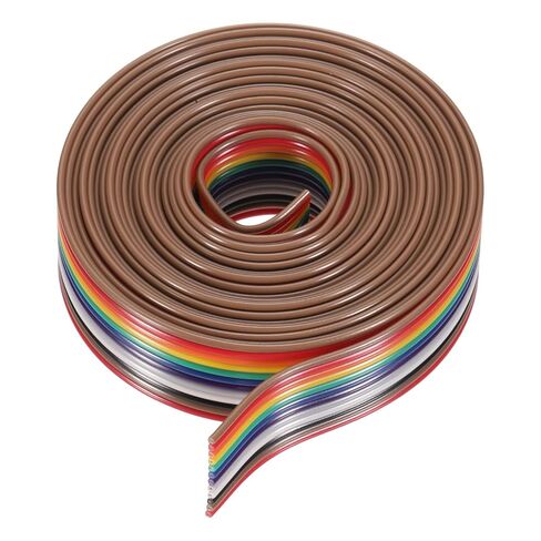 Generic 1 Pcs 12 Pin Flat Rainbow Ribbon Cable 6.6 Ft 1.27mm Pitch Breadboard Jumper Wires for Electronic Projects in Saudi Arabia