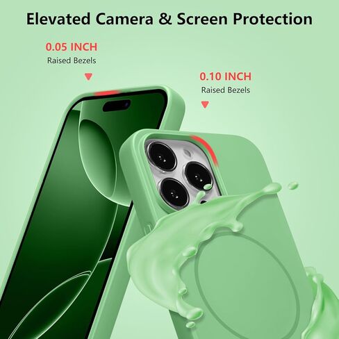 Magnetic Crossbody Case for iPhone 13 Pro Max 6.7", Liquid Silicone Case with Adjustable Shoulder Neck Lanyard Strap,[Compatible with MagSafe] Protective Phone Cover-Cedar Green in Kuwait