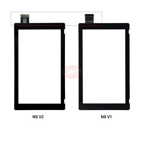 عدسة Lenboes الأمامية الخارجية LCD تعمل باللمس قطعة غيار محول رقمي للوحة زجاجية مع أداة فتح لنينتندو سويتش NS V2 HAC-001-01 2019 (ليس لـ NS V1 HAC-001) in Kuwait