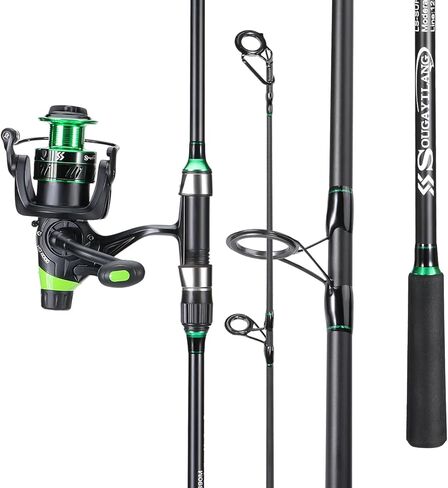 Sougayilang Surf Fishing Rod Combo IM8 Carbon 3 Piece Travel Spinning Rod with 4000 Size Spinning Reel (9'/10'/11'/12') in Saudi Arabia