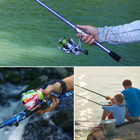 Sougayilang Portable Telescopic Fishing Combo for Family - Adjustable Carbon Fiber Pole & Smooth Reel, Complete Saltwater/Freshwater Kit for Adults and Kids in Saudi Arabia