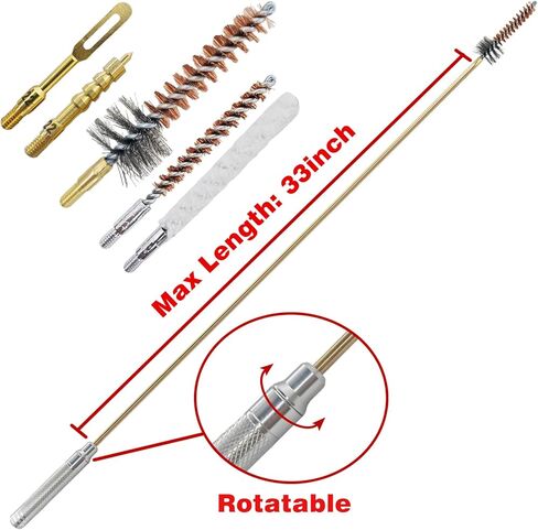 طقم تنظيف المسدس لـ .22 .223Cal .22LR، طقم تنظيف 5.56 مع زيت تنظيف المسدس 30 مل، مسحات تنظيف، فرشاة تجويف برونزية ومحول نحاسي مع حقيبة محمولة in Kuwait