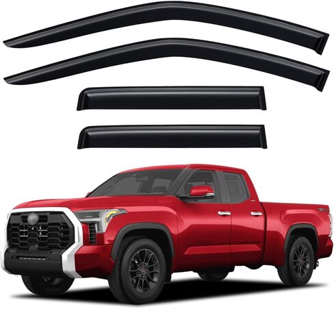 Window Visors Rain Guards for 2019-2025 Dodge Ram 1500 Crew Cab (New Body Style), Out-Channel Window Vent Wind Deflectors Shades for 19-25 Ram 1500 (NOT for Classic Style) in Kuwait