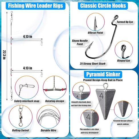 Fishing Lures Kit Removable Tackle Box for Saltwater with Hooks, Weights, Bobbers, Pliers, Rigs, Leaders, Line, Sinker Swivels for Men(443 Pcs,443 Pcs Fishing Lures Accessories Kit) in Saudi Arabia