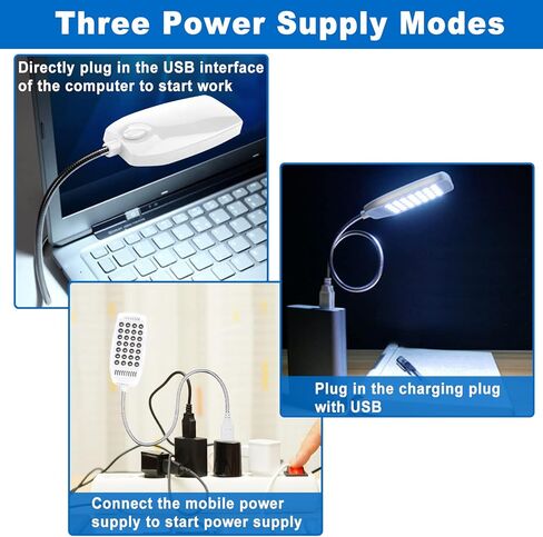 Pilipane LED USB Reading Lamp Light , Laptop Light , Keyboard Light for Computer adjust Gooseneck , 5V Flexible Mini USB 28 LED Portable Reading Light in Saudi Arabia