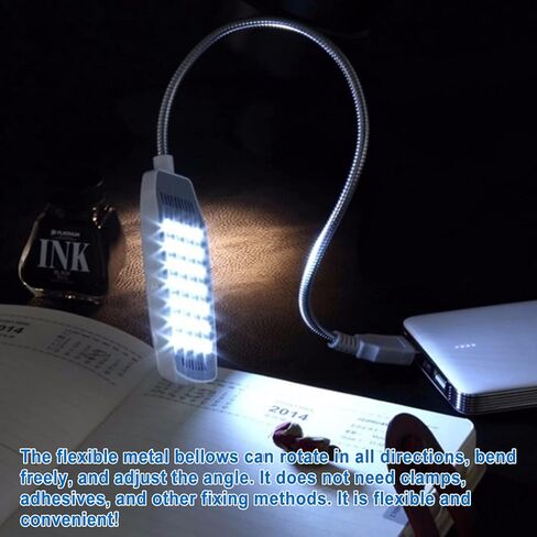 Pilipane LED USB Reading Lamp Light , Laptop Light , Keyboard Light for Computer adjust Gooseneck , 5V Flexible Mini USB 28 LED Portable Reading Light in Saudi Arabia