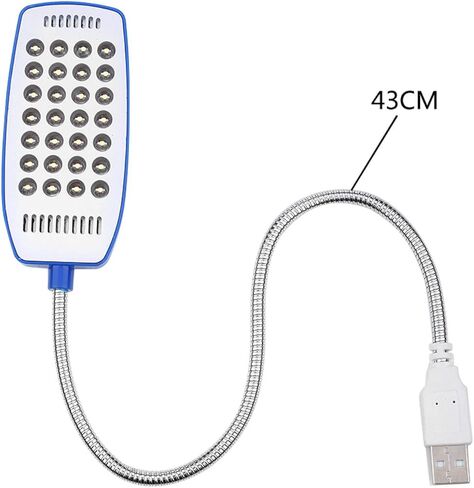Pilipane LED USB Reading Lamp Light , Laptop Light , Keyboard Light for Computer adjust Gooseneck , 5V Flexible Mini USB 28 LED Portable Reading Light in Saudi Arabia