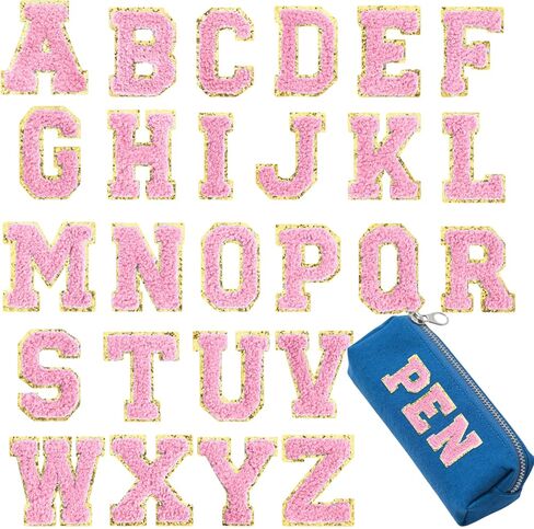 Chenille Letter Patches Self Adhesive Stickers for DIY – 136 Pcs Fuzzy Cute Varsity Patches Embroidery Jackets, Jeans Patches Gift Bag Decoration in Kuwait