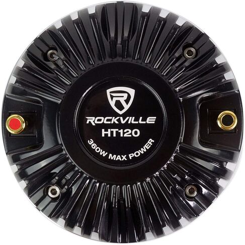 Rockville HT120 360W Compression Driver Tweeter 8 Ohm, Titanium Diaphragm, Aluminum Horn, High Sensitivity, Perfect for Car Audio and PA Systems in Saudi Arabia