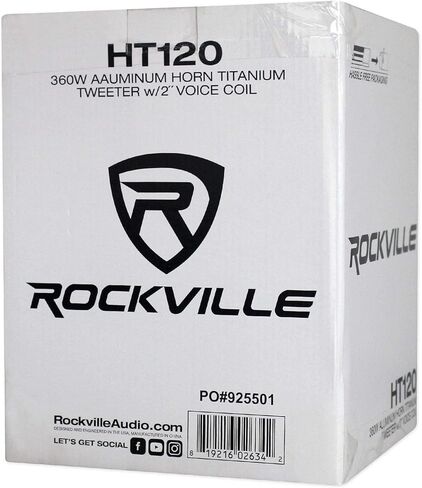 Rockville HT120 360W Compression Driver Tweeter 8 Ohm, Titanium Diaphragm, Aluminum Horn, High Sensitivity, Perfect for Car Audio and PA Systems in Saudi Arabia