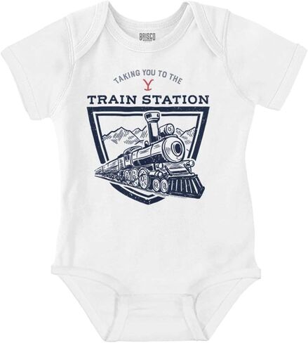 Brisco Brands Y Yellowstone Ranch Train Station Baby Romper Boys or Girls in Saudi Arabia