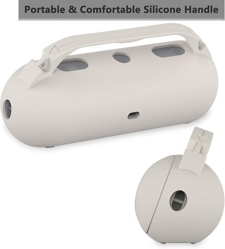 حافظة واقية لمكبر صوت Beats Pill، وغطاء من السيليكون وحقيبة حمل صلبة لملحقات مكبر صوت Bluetooth Beats Pill مع حزام كتف (رمادي فاتح) in Kuwait