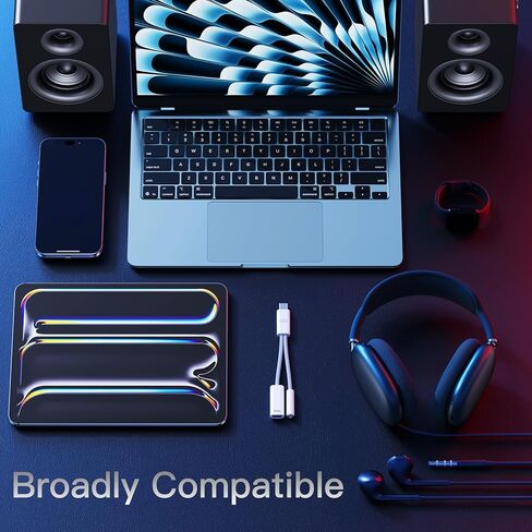 VUM 32 بت/384 كيلو هرتز Hi-Fi DAC & PD 60W شاحن USB-C إلى 3.5 ملم محول صوت مقبس سماعة الرأس، كابل Aux Audio Dongle مع شحن سريع من النوع C، موزع سماعة رأس 2 في 1 in Kuwait