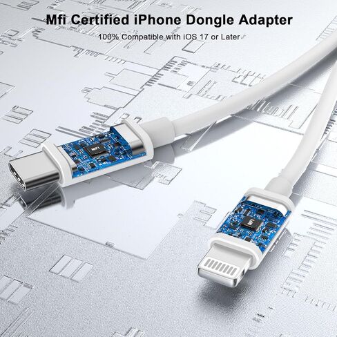 [معتمد من Apple MFi] محول سماعة الرأس iPhone 17 16 15 14، محول مقبس سماعة الرأس 2 في 1 Lightning/USB C إلى 3.5 مم، كابل صوت دونجل محول iPhone Aux لهاتف iPhone 17 16 15 14 13 12 11 in Kuwait