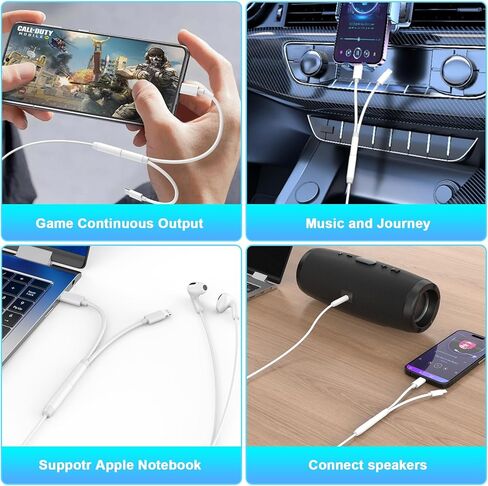 [معتمد من Apple MFi] محول سماعة الرأس iPhone 17 16 15 14، محول مقبس سماعة الرأس 2 في 1 Lightning/USB C إلى 3.5 مم، كابل صوت دونجل محول iPhone Aux لهاتف iPhone 17 16 15 14 13 12 11 in Kuwait