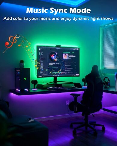شريط إضاءة RGB COB LED، شريط إضاءة LED COB بطول 16.4 قدم مع جهاز تحكم عن بعد، تطبيق ذكي عاكس للضوء، مزامنة الموسيقى المتغيرة اللون، أضواء LED داخلية ذكية RGB لغرفة النوم، ديكور المنزل، الحفلات in Saudi Arabia