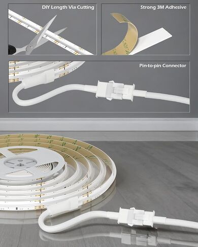 شريط إضاءة RGB COB LED، شريط إضاءة LED COB بطول 16.4 قدم مع جهاز تحكم عن بعد، تطبيق ذكي عاكس للضوء، مزامنة الموسيقى المتغيرة اللون، أضواء LED داخلية ذكية RGB لغرفة النوم، ديكور المنزل، الحفلات in Saudi Arabia