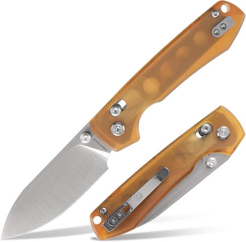 سكين جيب Vosteed Raccoon EDC - شفرة مطلية باللون الأسود Nitro-V مقاس 3.25 بوصة - قفل العارضة، مقبض من ألياف الكربون الأسود للتخييم والمشي لمسافات طويلة - A0530 in Kuwait