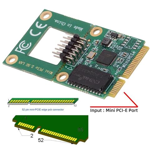 NFHK 2500Mbps 2.5Gbps to Mini PCI-E PCI Express GBE Gigabit 1000Mbps Ethernet Network LAN Cable Adapter for Desktop Motherboard in Saudi Arabia