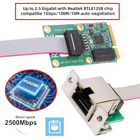 NFHK 2500Mbps 2.5Gbps to Mini PCI-E PCI Express GBE Gigabit 1000Mbps Ethernet Network LAN Cable Adapter for Desktop Motherboard in Saudi Arabia