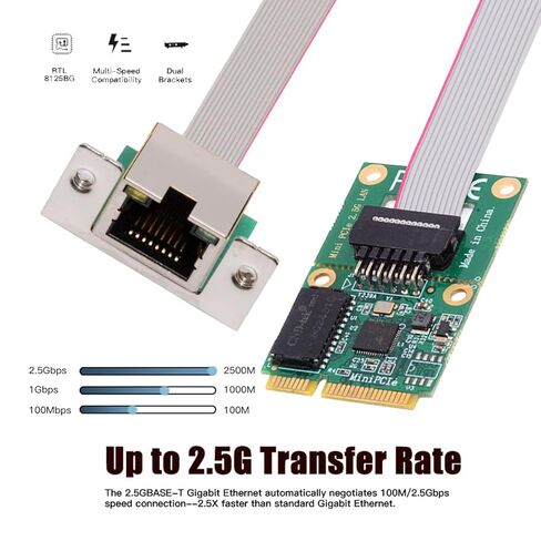 NFHK 2500Mbps 2.5Gbps to Mini PCI-E PCI Express GBE Gigabit 1000Mbps Ethernet Network LAN Cable Adapter for Desktop Motherboard in Saudi Arabia