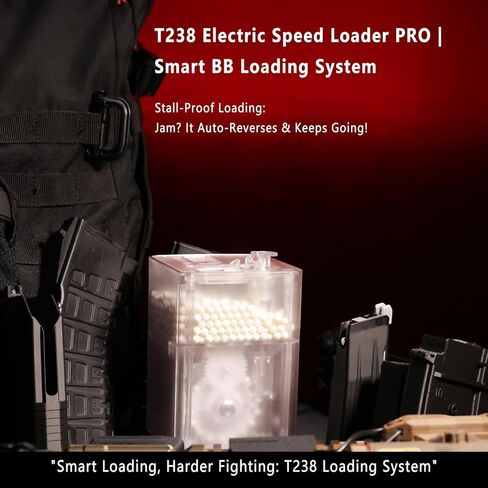 Smart Auto Loader PRO Edition – Airsoft Magazines Electric BB Speed Loader PRO Edition, 21BB/s High-Speed, OLED Display, 1800rd Capacity, Anti-Stall Protection with 4 Adapters in Kuwait